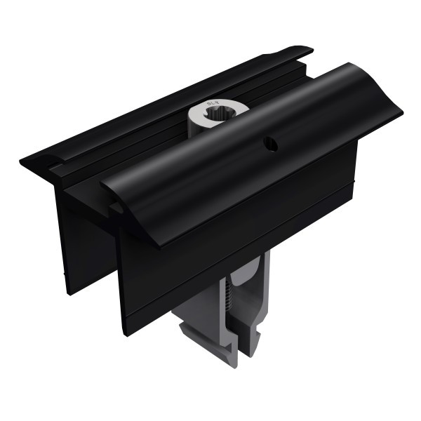 SL Rack Mittelklemme mit Erdung, schwarz eloxiert