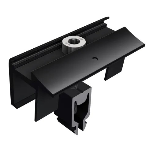 SL Rack Endklemme mit Erdung, schwarz eloxiert